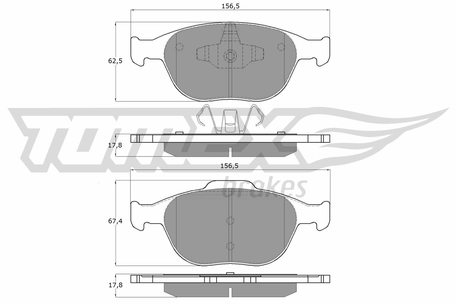 Sada brzdových destiček, kotoučová brzda TOMEX Brakes